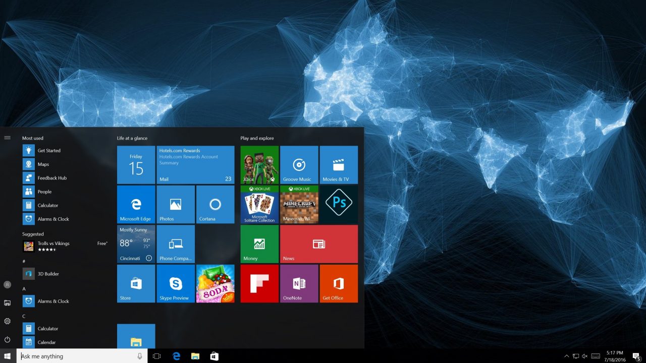 Windows 10 Desktop Anniversary Hero