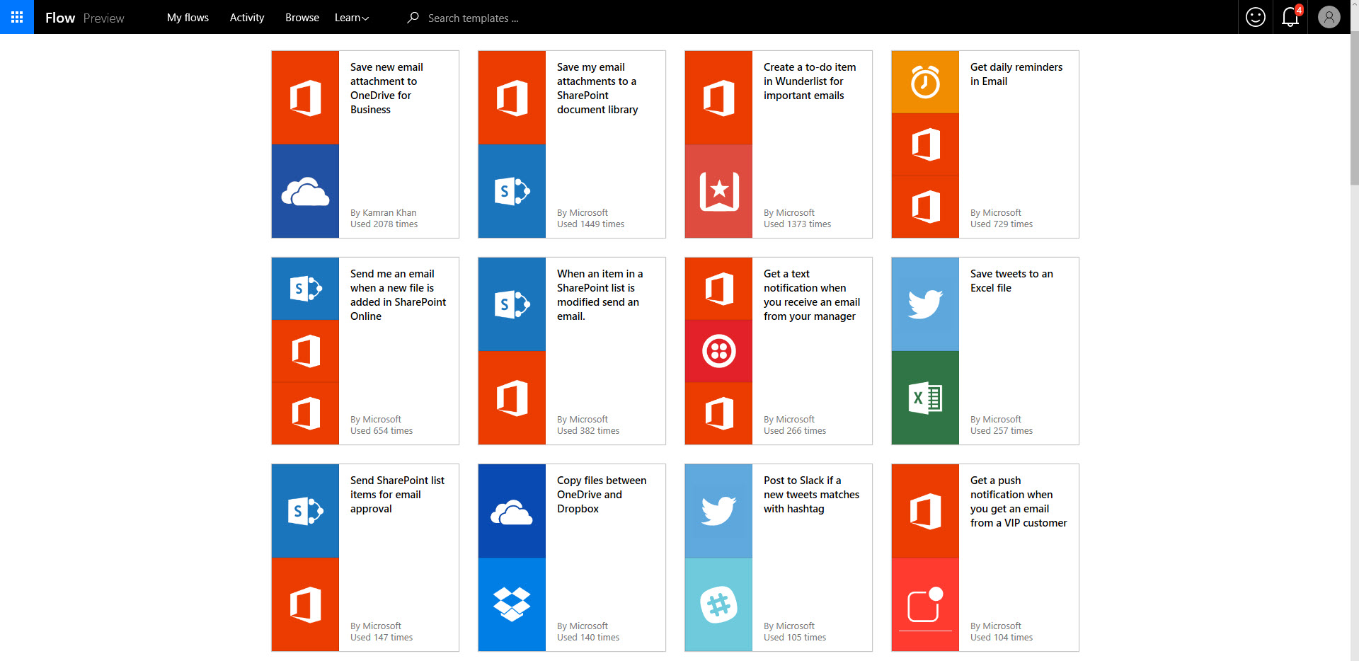 Choose a Flow template (Image Credit: Russell Smith)