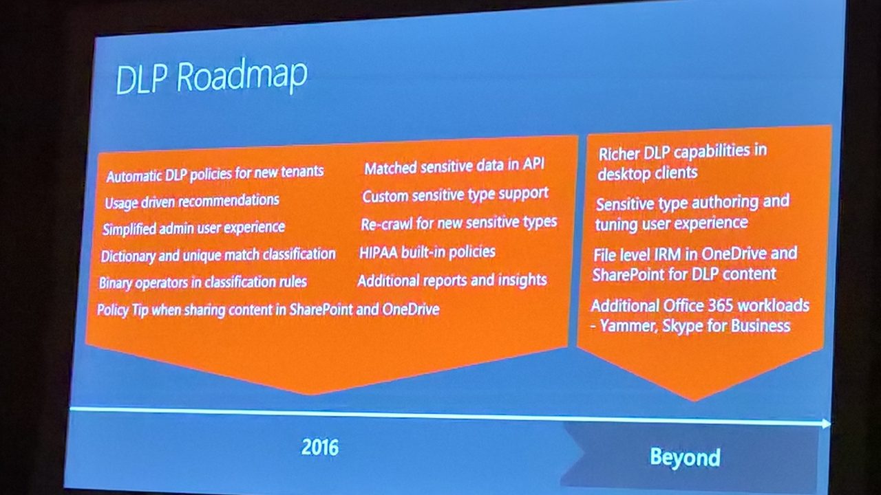 Office 365 DLP roadmap