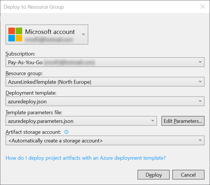Deploy the resource in Azure (Image Credit: Russell Smith)