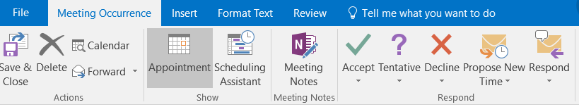 Outlook Ribbon Meeting Notes