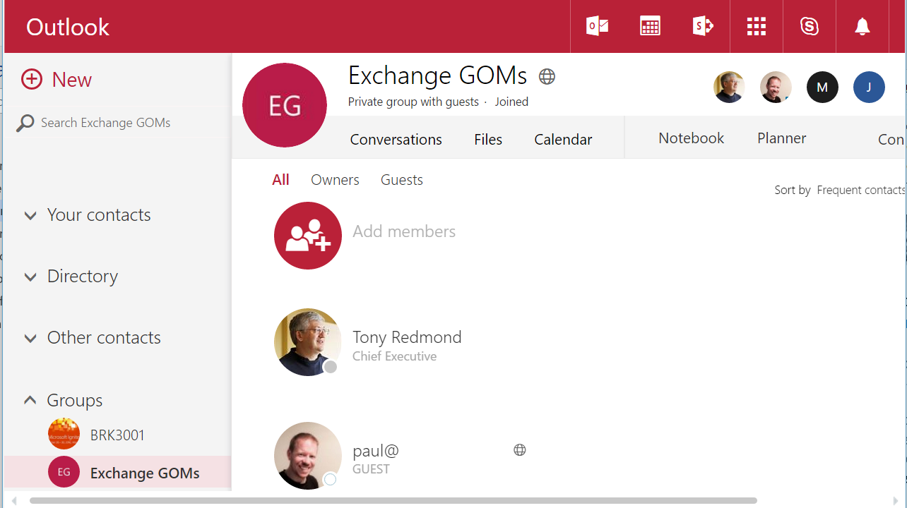 Exchange GOM Office 365 Group