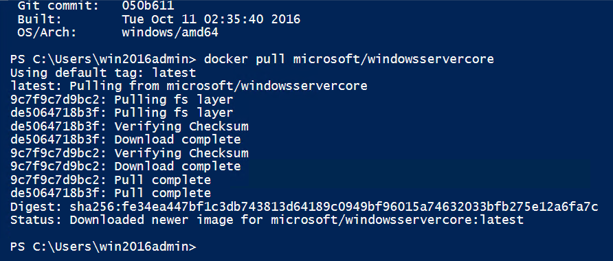 Pull a Windows Server image from Docker (Image Credit: Russell Smith)