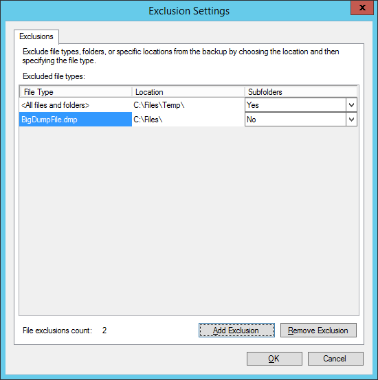 Excluding a specific file from Azure Backup [Image Credit: Aidan Finn]