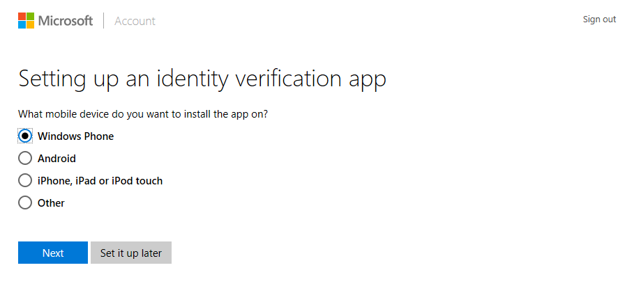 Choose an platform for the verification app (Image Credit: Russell Smith)