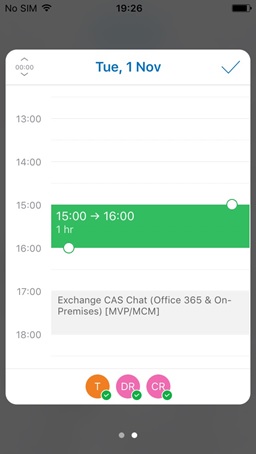 Outlook iOS calendar