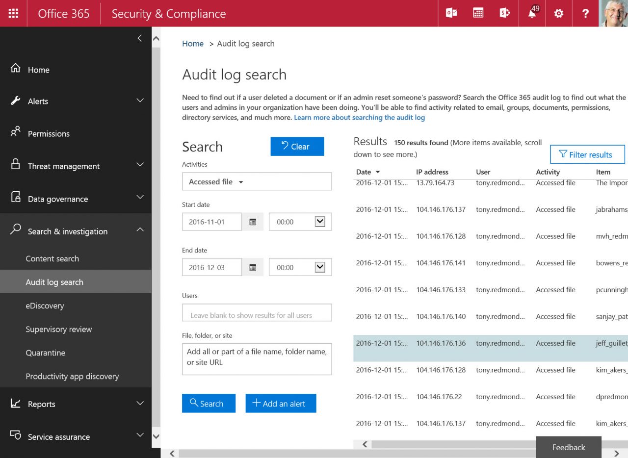 Search Office 365 Audit Log