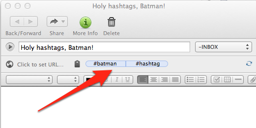 Evernote hashtags (via quora)