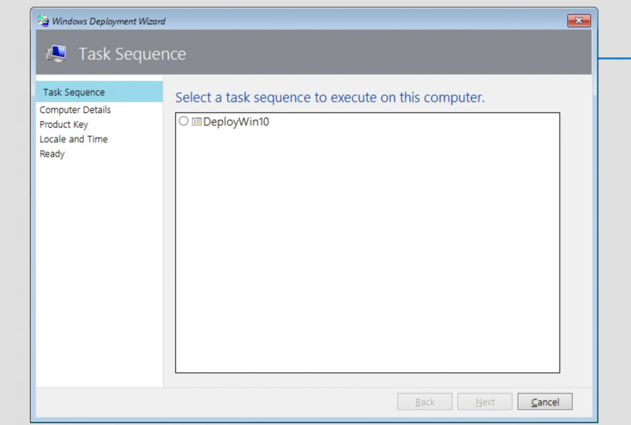 Choose the MDT task sequence to run (Image Credit: Russell Smith)