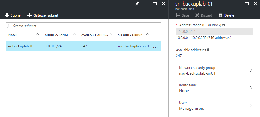 Checking if an Azure VNet has a network security group [Image Credit: Aidan Finn]