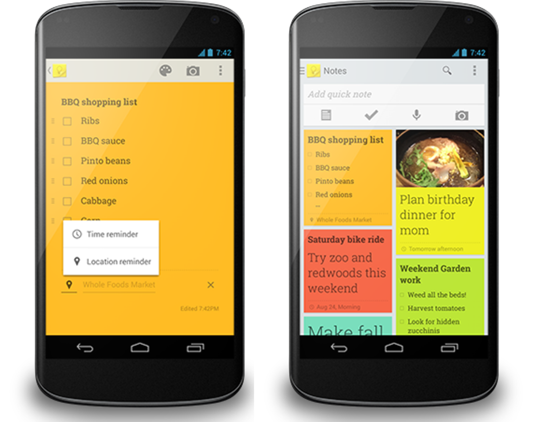 Google Keep reminders (via TechCrunch)