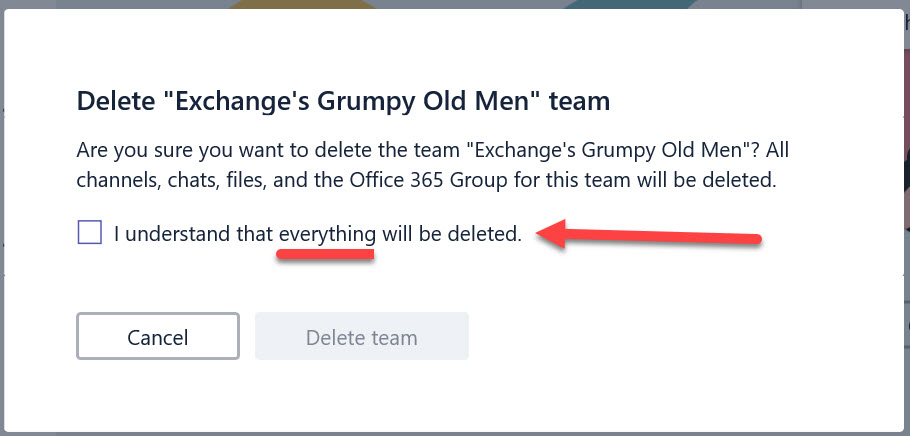 Delete Microsoft Team