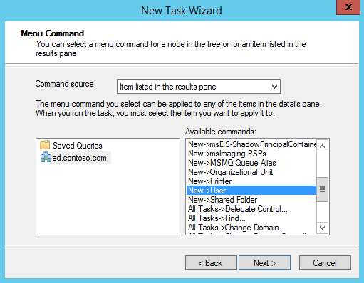 Select a task in the New Task Wizard (Image Credit: Russell Smith)