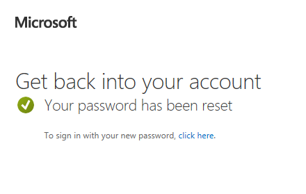 Test resetting an Azure AD account password (Image Credit: Russell Smith)