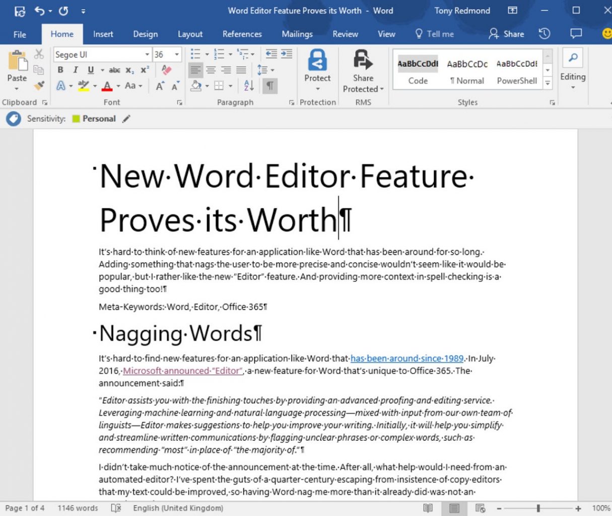 New Word Editor