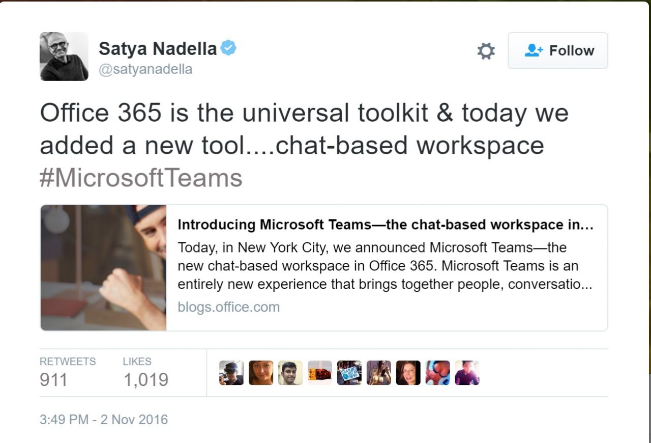 Introducing Microsoft Teams—the chat-based workspace in Office 365