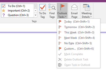 Outlook Task Dropdown