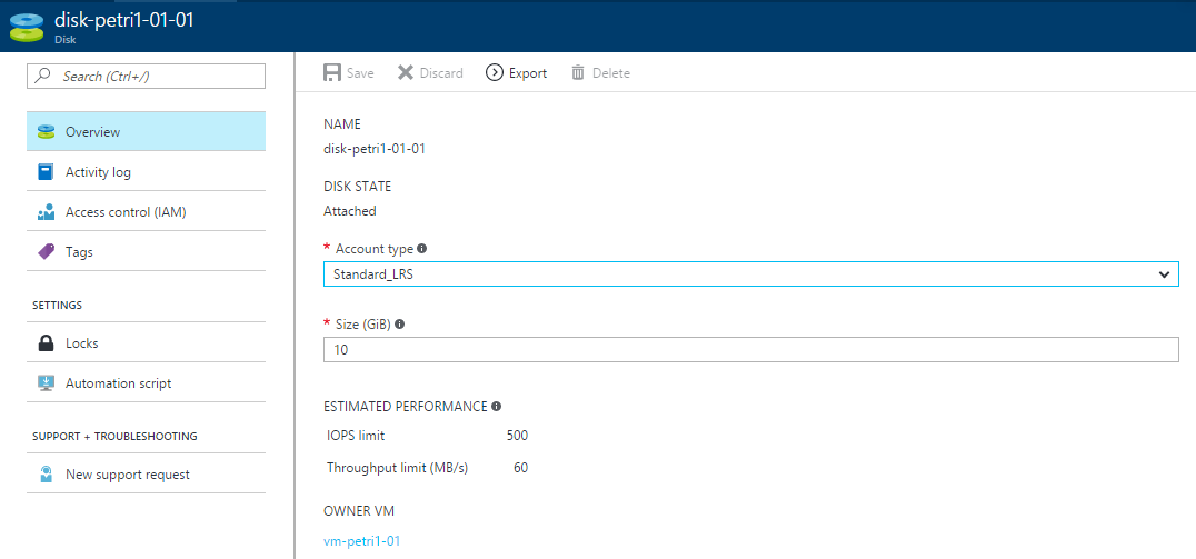 An Azure Managed Disk [Image Credit: Aidan Finn]