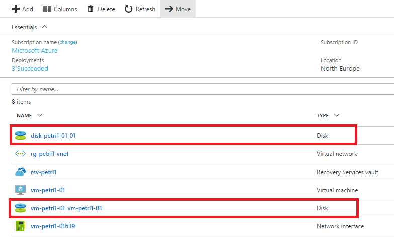 An Azure virtual machine that was converted to use Managed Disks [Image Credit: Aidan Finn]