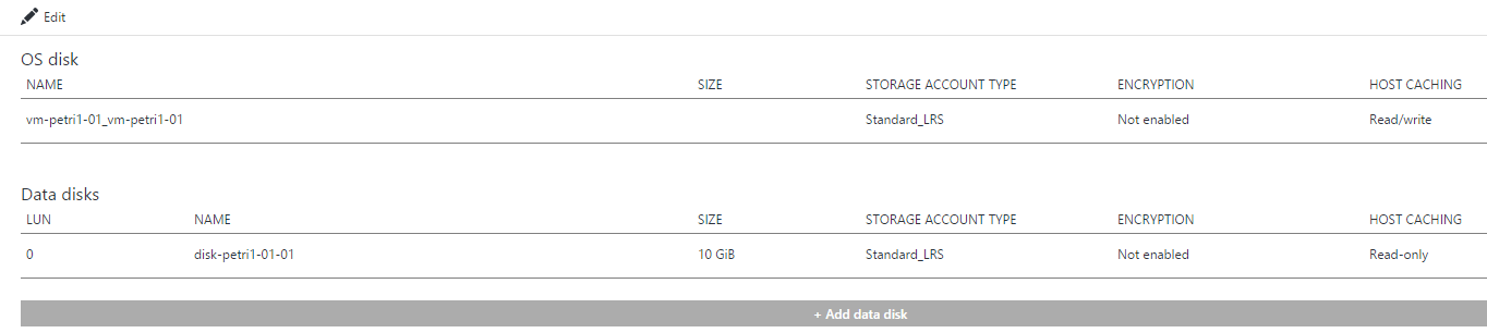 The new disks interface in an Azure virtual machine [Image Credit: Aidan Finn]