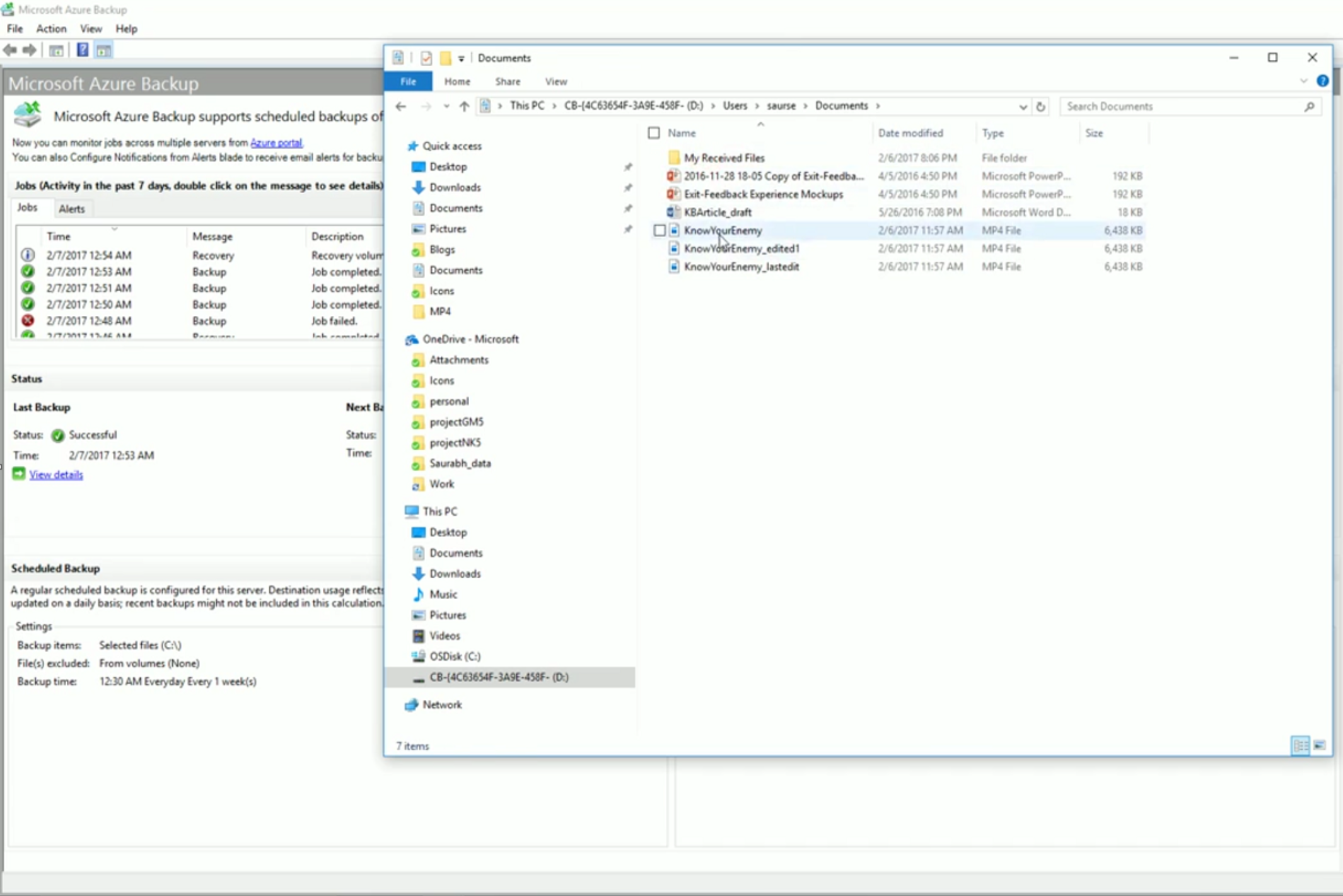 Browsing a mounted recovery point using Azure Backup Instant File Recovery [Image Credit: Microsoft]