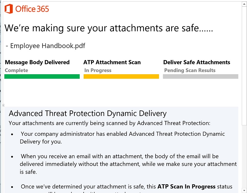 Dynamic scanning of attachment