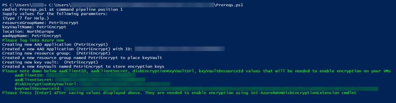 Run the encryption prerequisites script (Image Credit: Russell Smith)