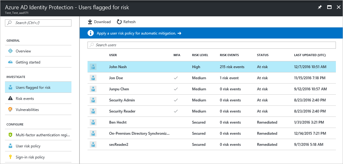 Azure Active Directory Identity Protection (Image Credit: Microsoft)