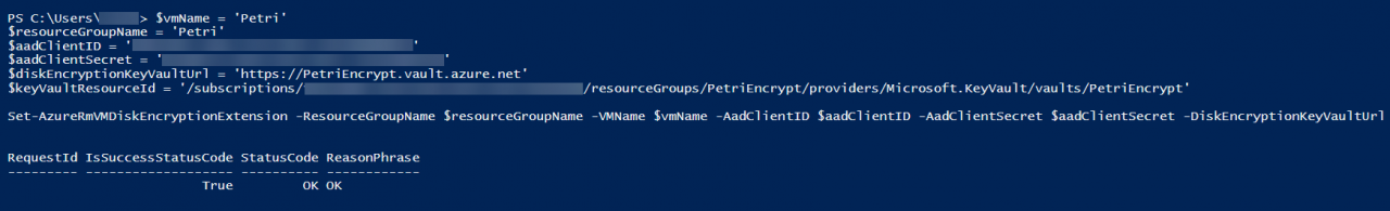 Encrypt an Azure VM using PowerShell (Image Credit: Russell Smith)
