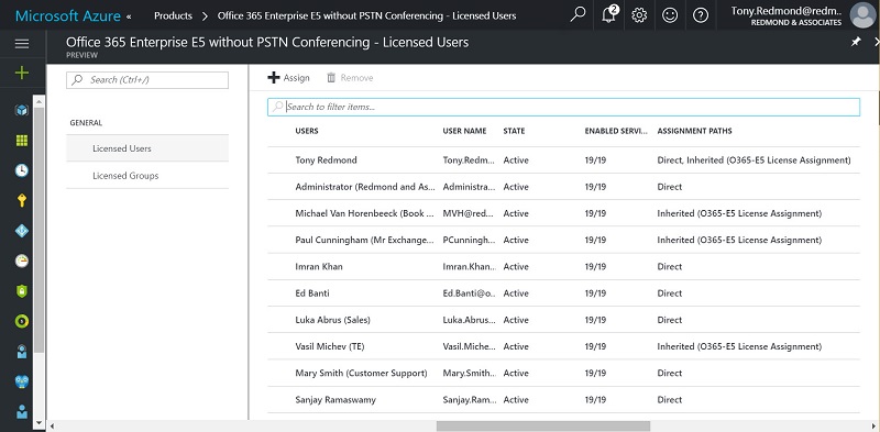 Office 365 AAD Groups licenses review