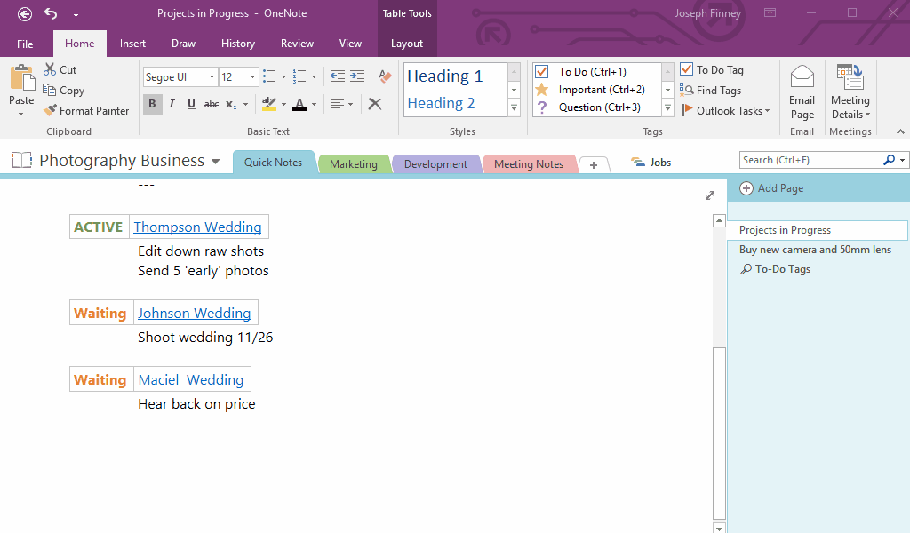 Making an Outlook Task
