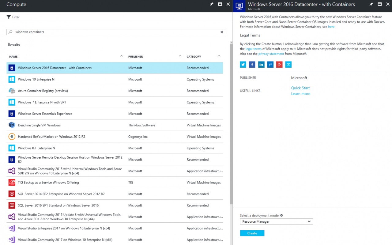 Deploy a Windows Server 2016 VM with Containers in Azure (Image Credit: Russell Smith)
