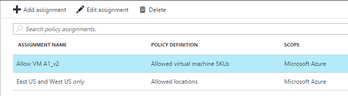 Stacking resource policies in the Azure Portal [Image Credit: Aidan Finn]