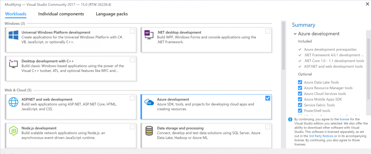 Installing Visual Studio 2017 (Image Credit: Russell Smith)