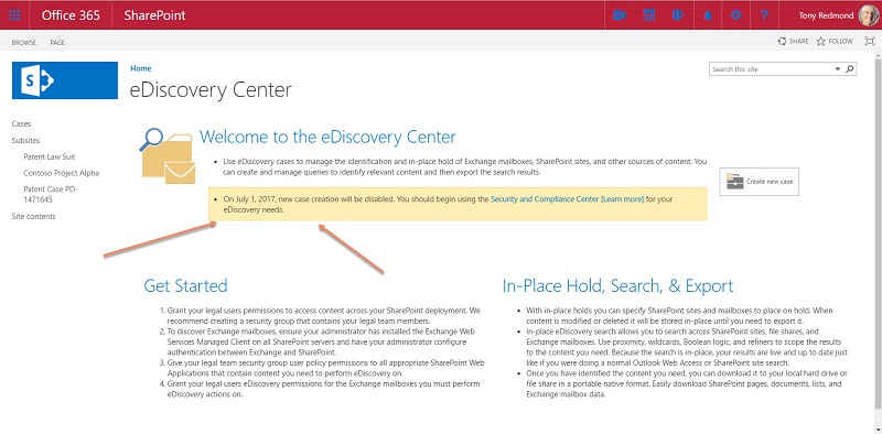 SharePoint Online eDiscovery