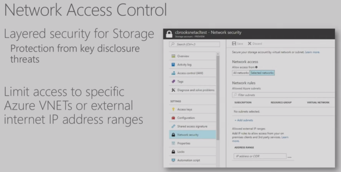Azure storage accounts will have network access control [Image Credit: Microsoft]