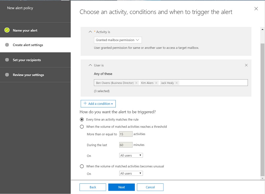 Office 365 Alert Policies 2