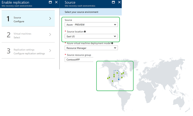Replicating Azure virtual machines to another region [Image Credit: Microsoft]