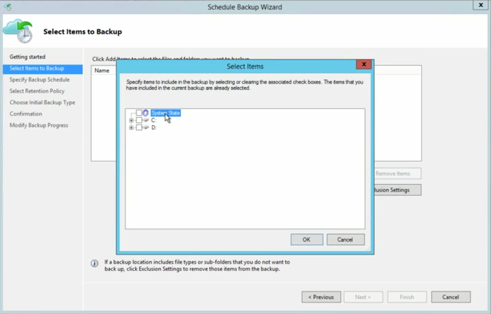 Backing up system state using Azure Backup MARS agent [Image Credit: Aidan Finn]