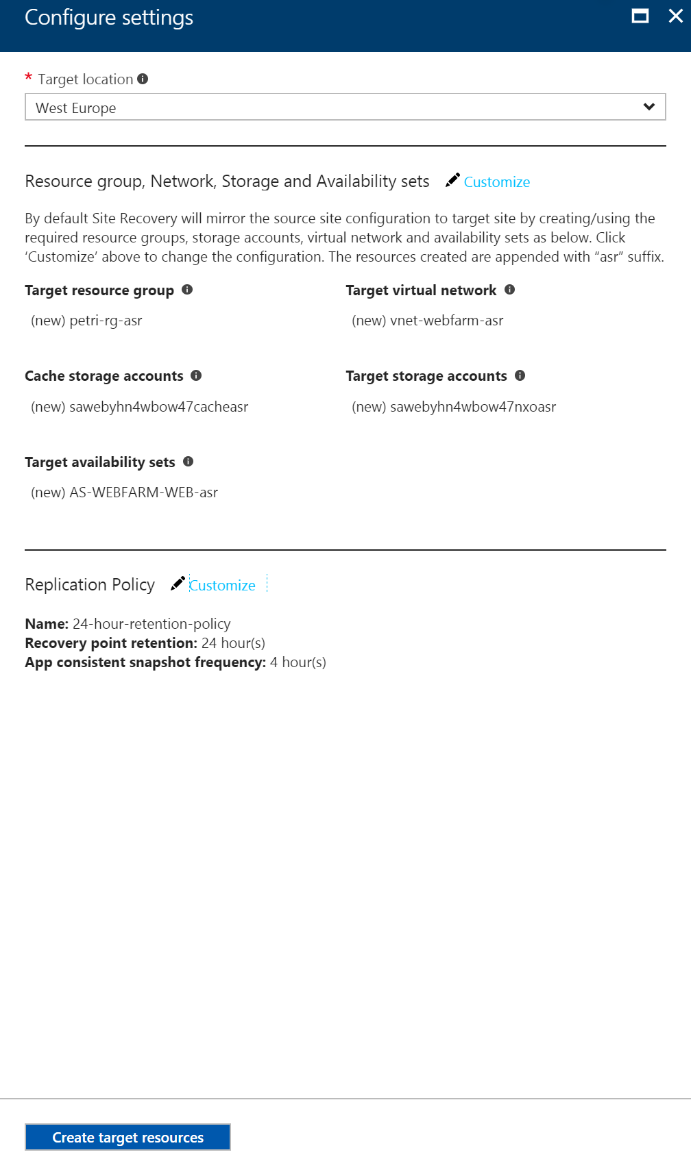 The default replication configuration can be customized [Image Credit: Aidan Finn]