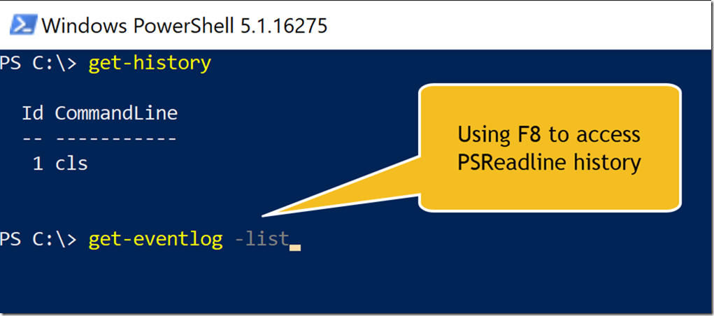 Accessing command history from PSReadline (Image Credit: Jeff Hicks)