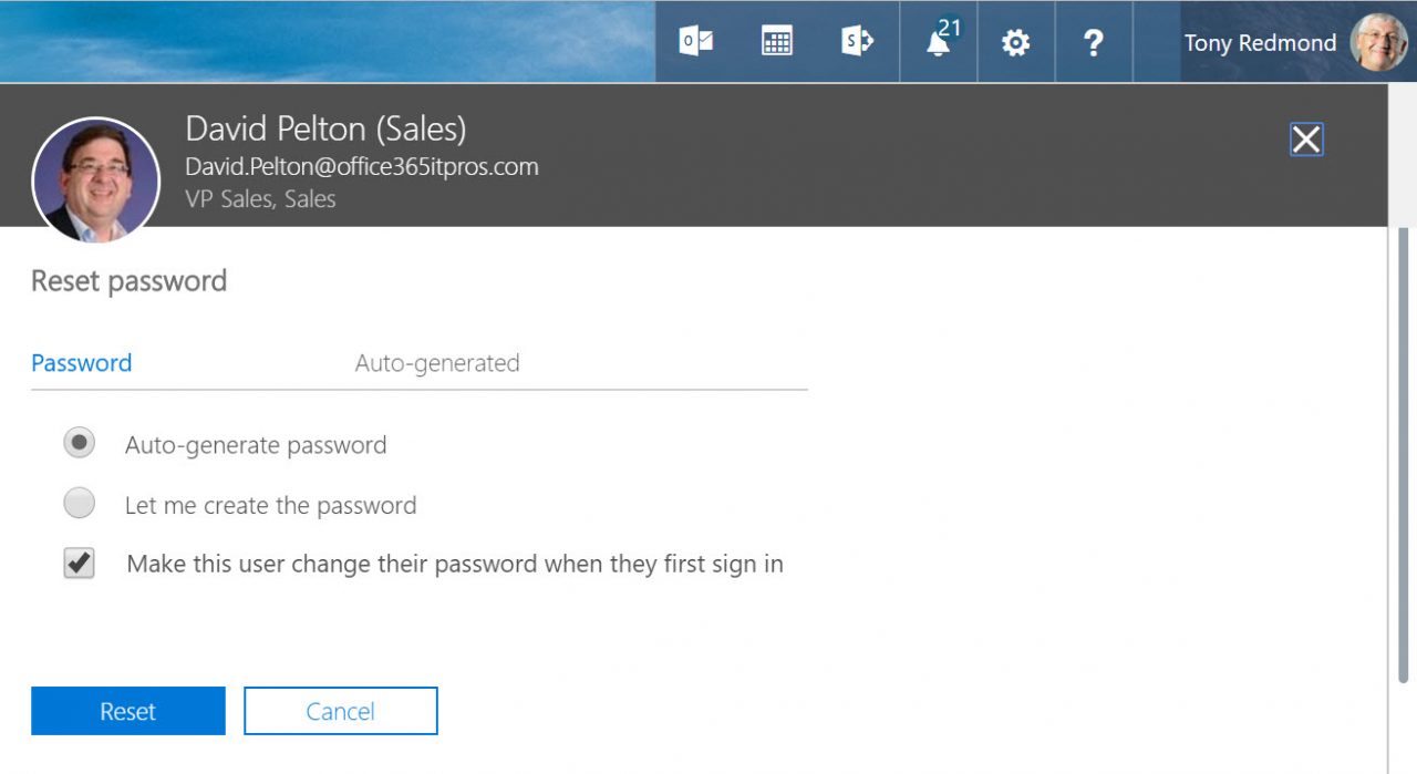Changing Office 365 password