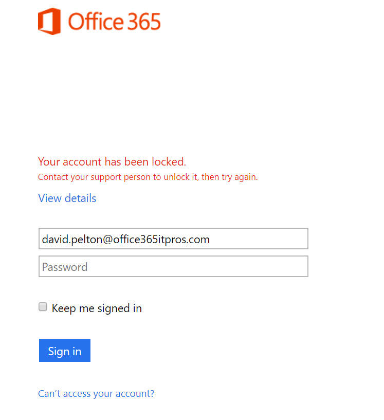 Blocked Office 365 User