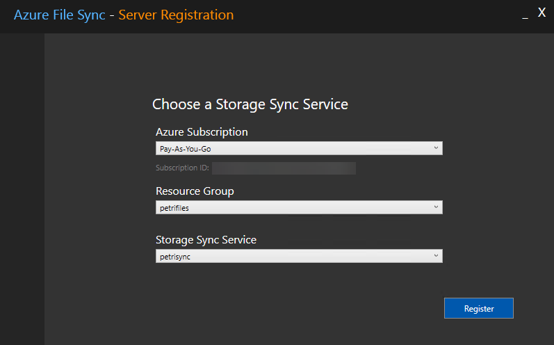 Register a server with Azure File Sync (Image Credit: Russell Smith)