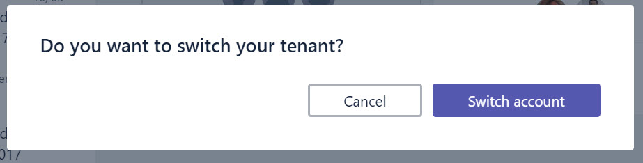 Teams switch tenant