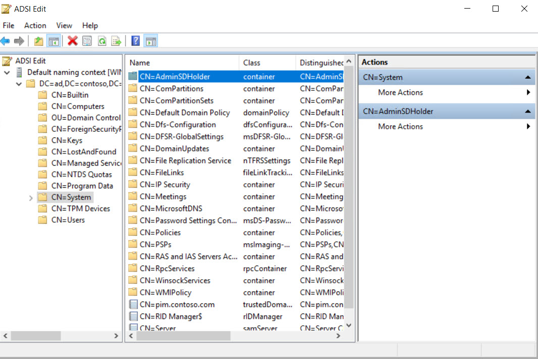 The AdminSDHolder container in Active Directory (Image Credit: Russell Smith)