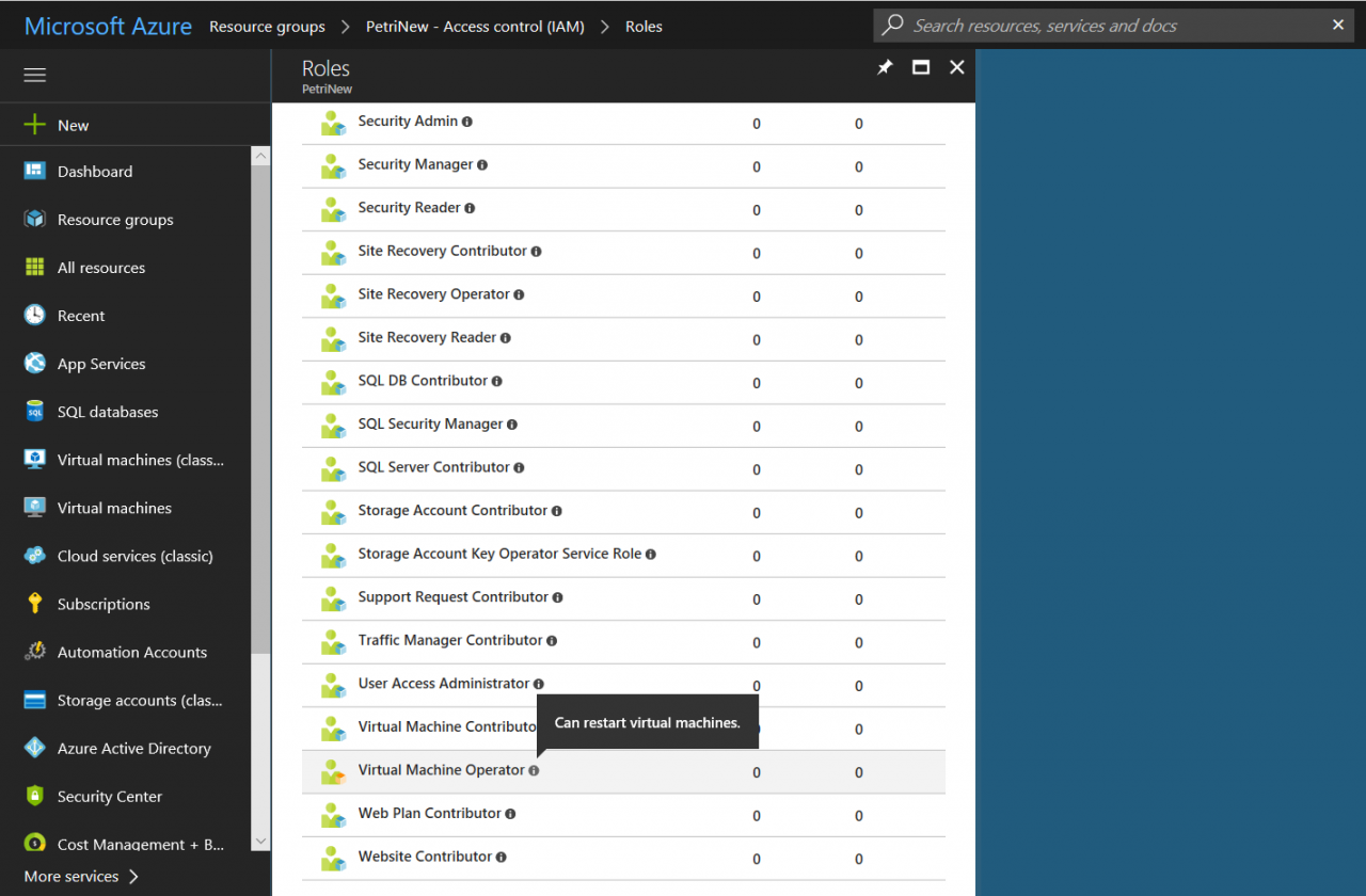View the new role in the Azure management portal (Image Credit: Russell Smith)
