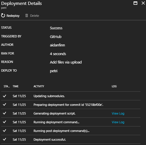 How my Azure web app deployment integration performed last [Image Credit: Aidan Finn]