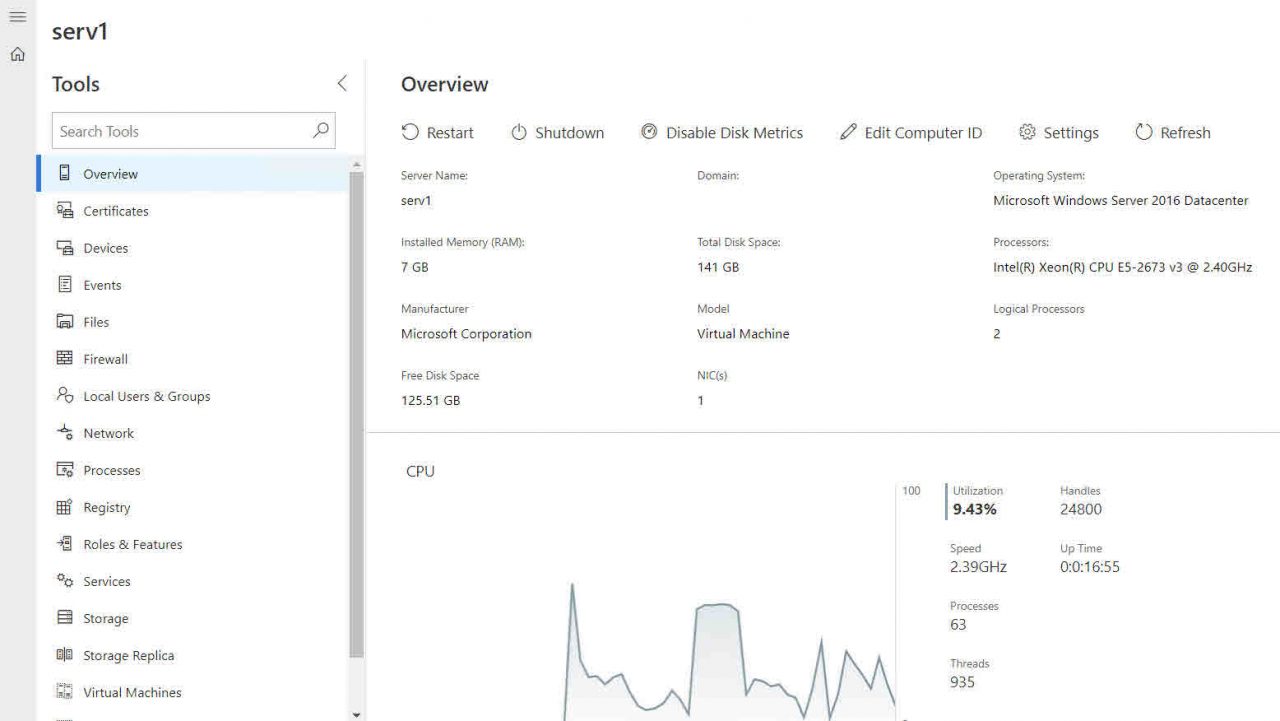 Project Honolulu server overview (Image Credit: Russell Smith)