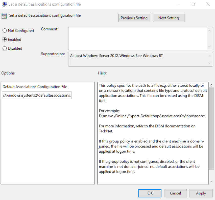 Deploy default apps settings using Group Policy in Windows 10 (Image Credit: Russell Smith)